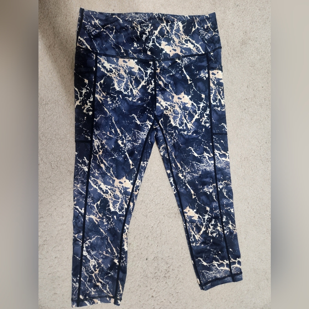Constantly Varied Gear Navy and Gold Marble Leggings